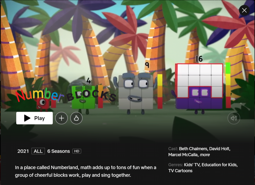 การ์ตูน numberblocks netflix